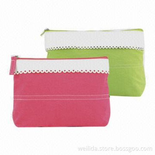 Soft Cotton Cosmetic Bags, Sized 17 x 5 x 13cm, Customized Designs Welcomed